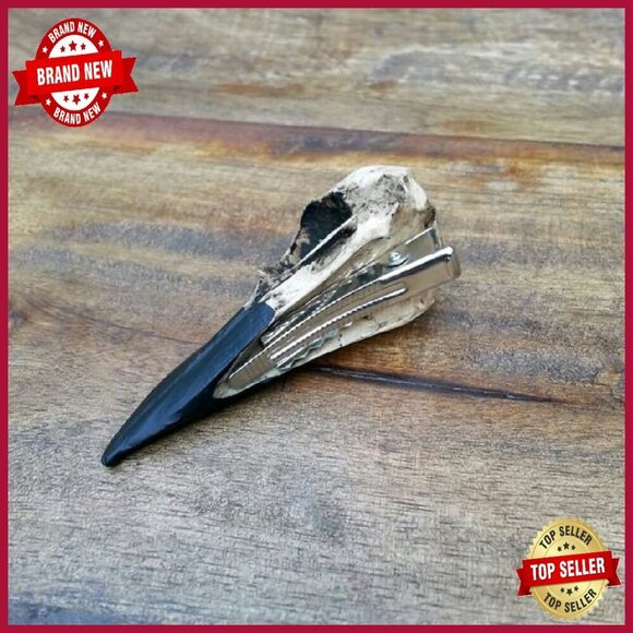 Handmade Resin Raven Skull Hair Clip, Gothic Wedding Accessory main image 6